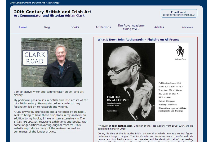 screenshot of britishandirishart web site, developed by dovedale deisgn